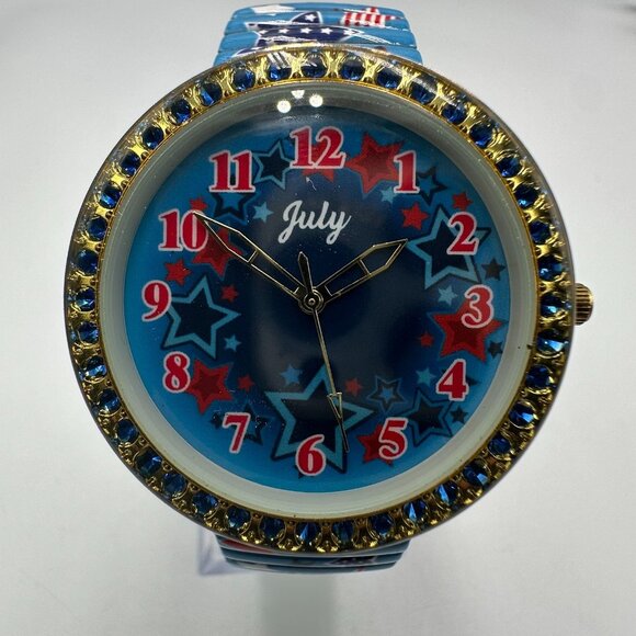 Willabee & Ward Season Watch July Month Red Blue Stars Patriotic Stretch Band - Picture 2 of 14